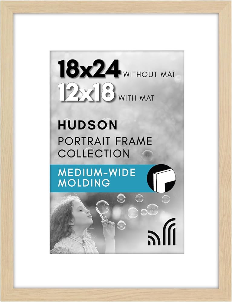 Americanflat 18x24 Poster Frame with Polished Plexiglass - Use as 12x18 Frame with Mat or 18x24 F... | Amazon (US)