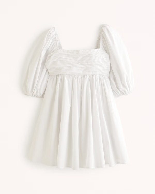Emerson Ruched Puff Sleeve Mini Dress | Abercrombie & Fitch (US)