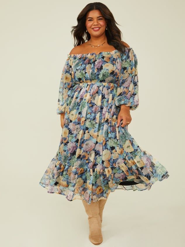 Arabella Floral Midi Dress | Arula
