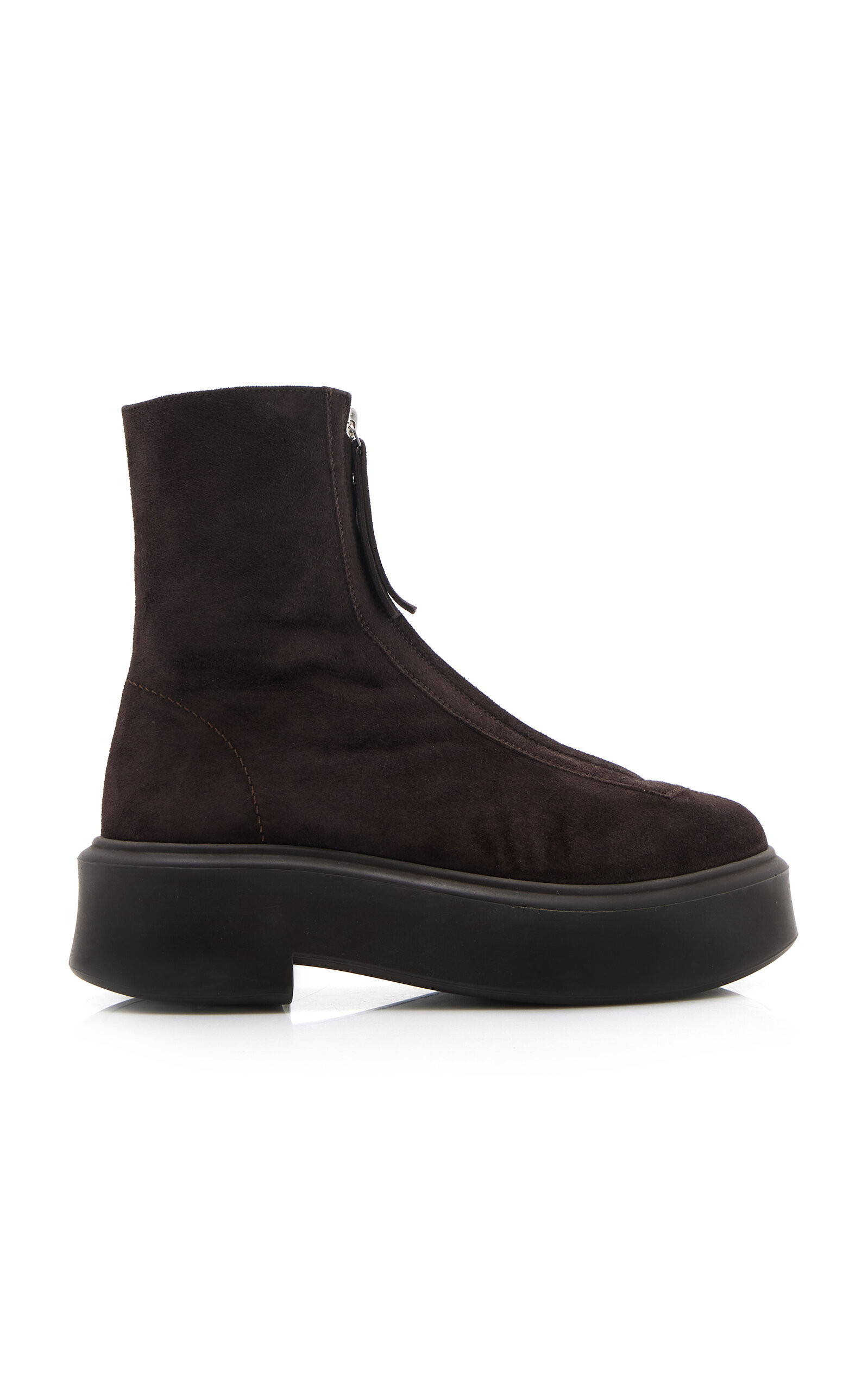 The Row - Zipped Suede Boot I - Brown - IT 41 - Moda Operandi | Moda Operandi (Global)