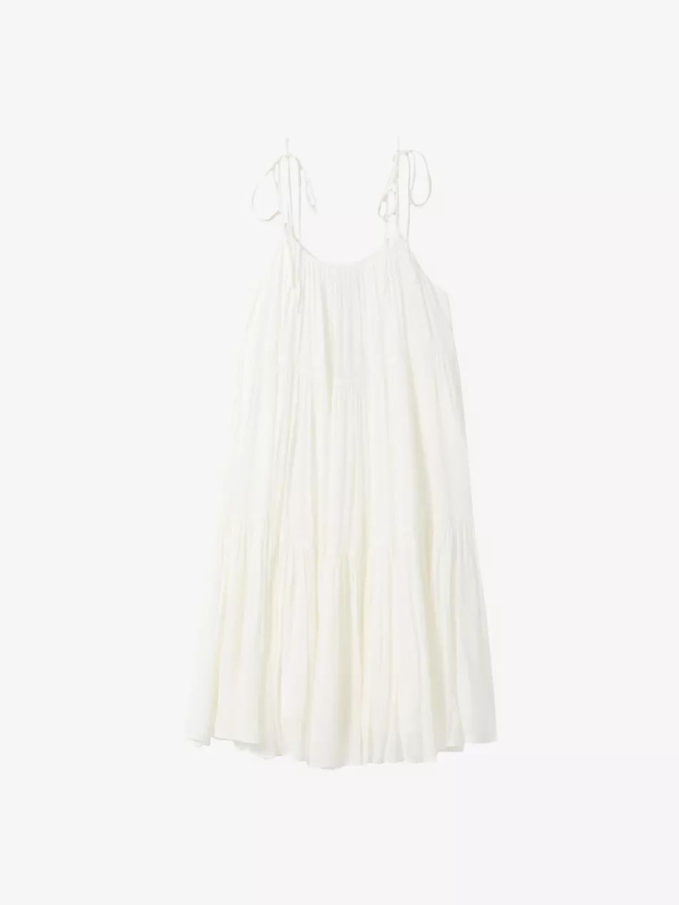 Square-neck ruffle-trim woven mini dress | Selfridges