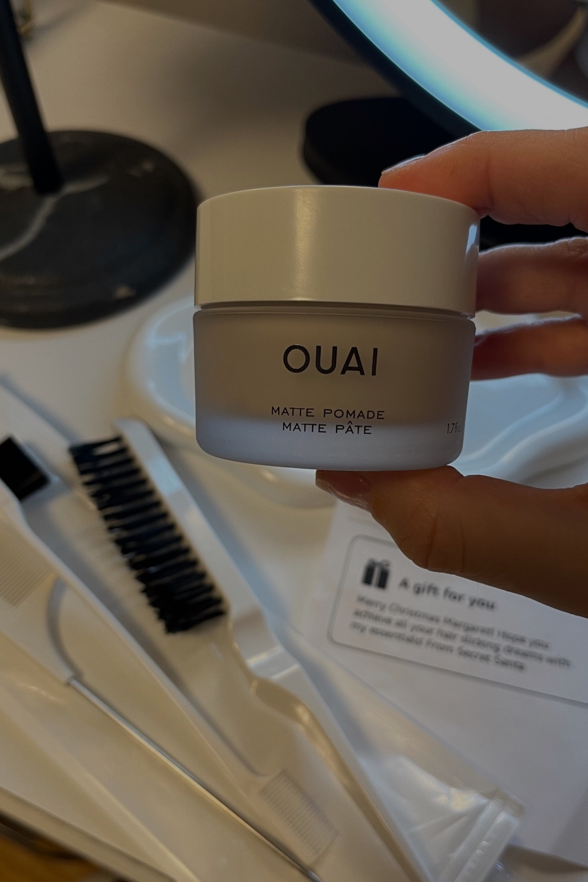 New sleek bun hair routine | Hair essential | What I’ve been gifted for Secret Santa | gift idea for hair lovers | Under $30 | it girl | #ouai #hairessentials 

#LTKHoliday 

#LTKGiftGuide #LTKbeauty
