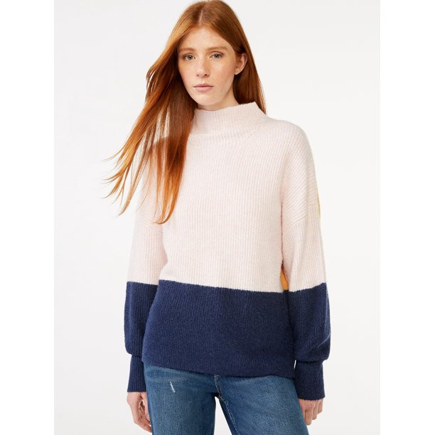 Free Assembly Women's Mock Neck Sweater, Midweight - Walmart.com | Walmart (US)