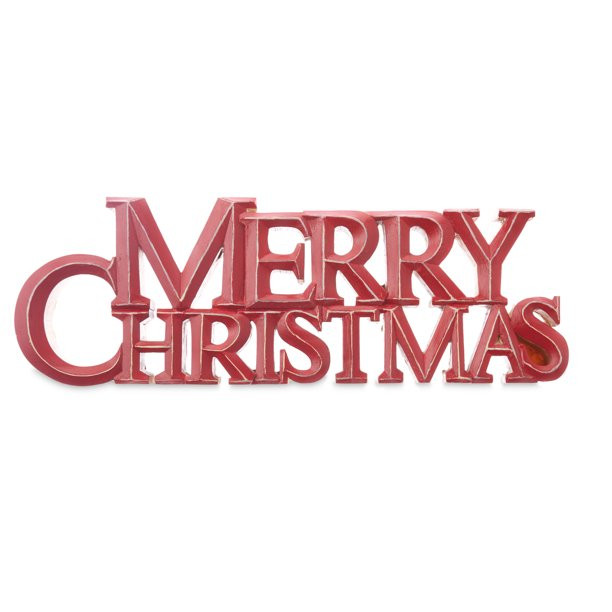 Holiday Time Red Resin "Merry Christmas" Word Table Decor, 4.7" Inch - Walmart.com | Walmart (US)