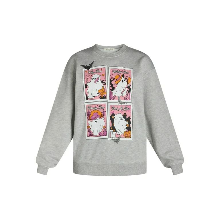 Halloween Women’s Multi Boo Graphic Sweatshirt, Sizes XXS-XXL | Walmart (US)