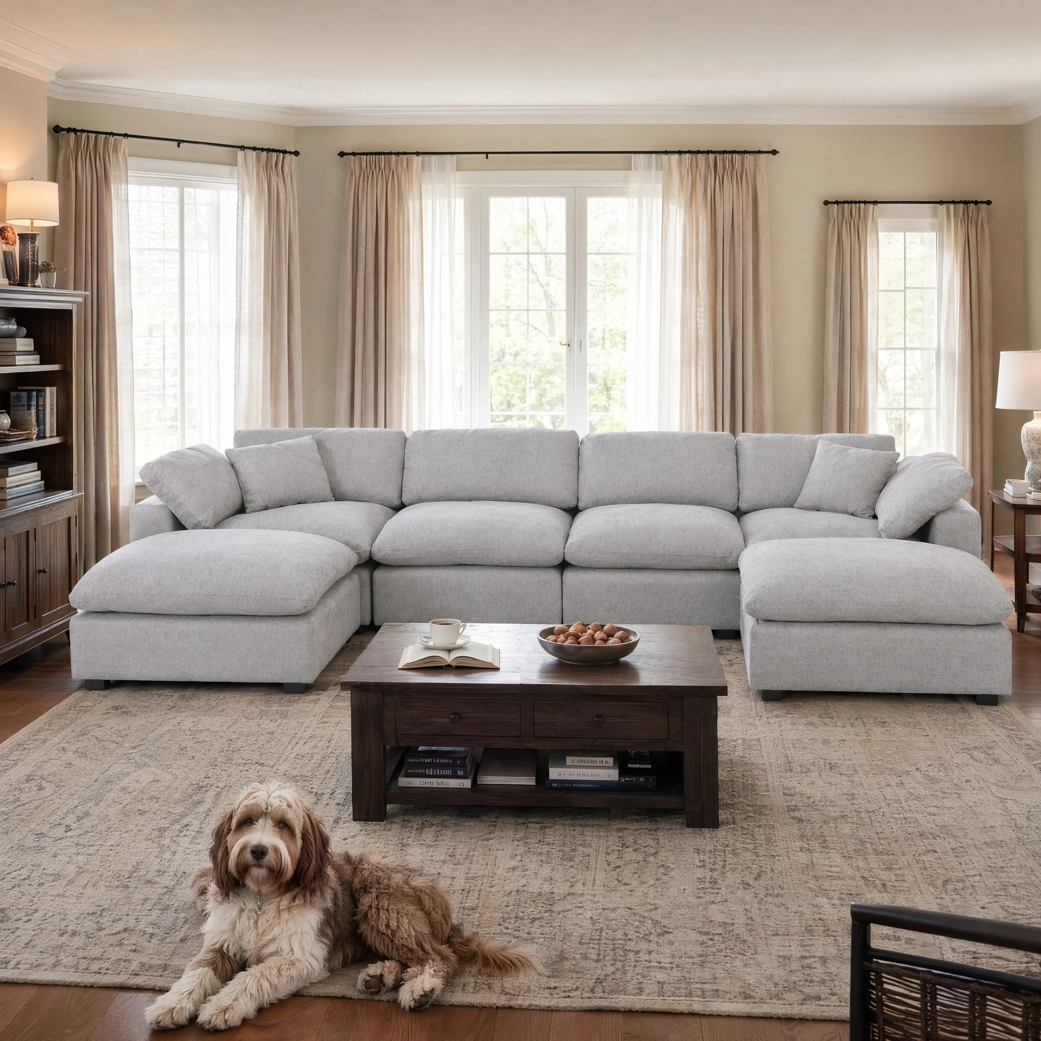 Wilroy 6-piece Comfy U-shaped Sofa Couch Reversible Chaise Sectional | Wayfair North America