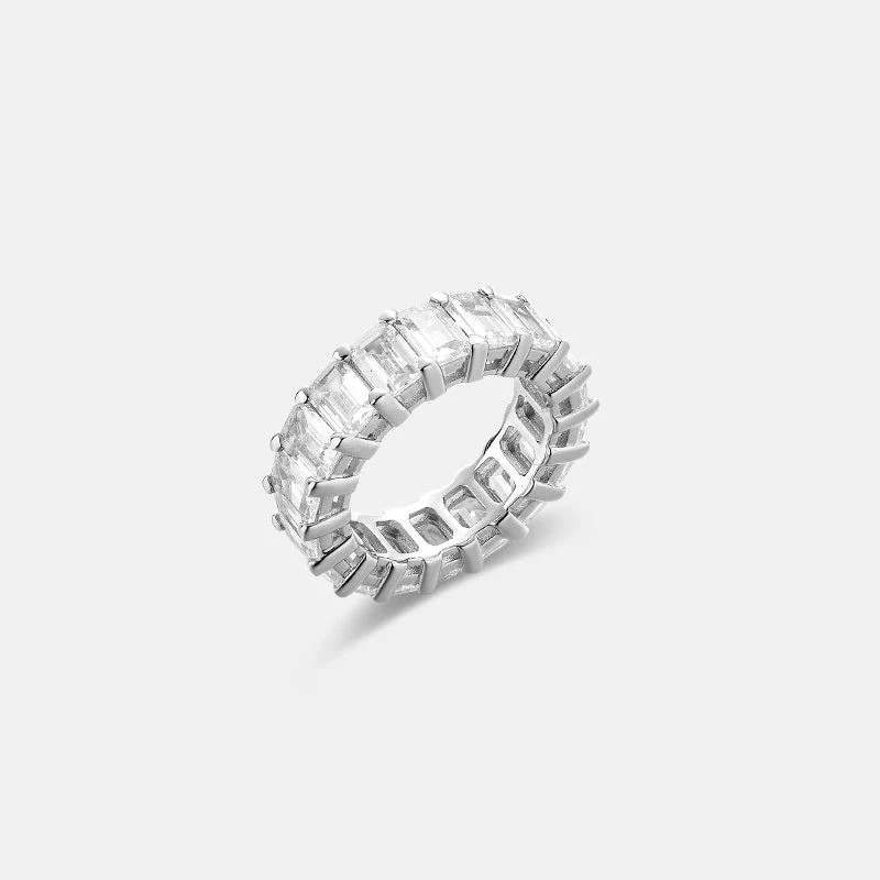 Lev Baguette Cut Gold Vermeil Eternity Ring | Victoria Emerson