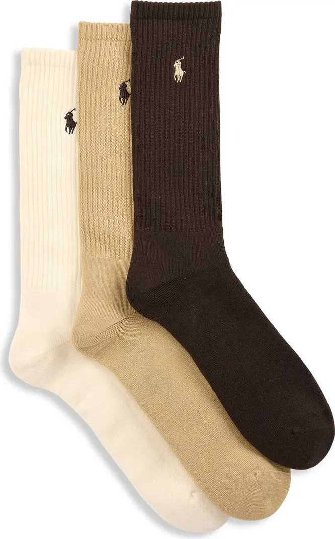 Polo Ralph Lauren Big & Tall 3-pk Ribbed Crew Socks | Nordstrom | Nordstrom