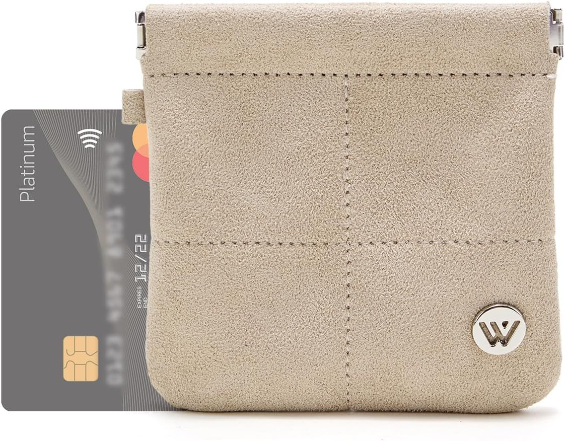 WESTBRONCO Small Suede Makeup Bag for Purse Mini Coin Purse, Small Coin Pouch, Coin Card Purse Lipstick Holder Travel Case for Women | Amazon (US)