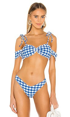 Montce Swim Betsy Bikini Top in Blue Gingham from Revolve.com | Revolve Clothing (Global)