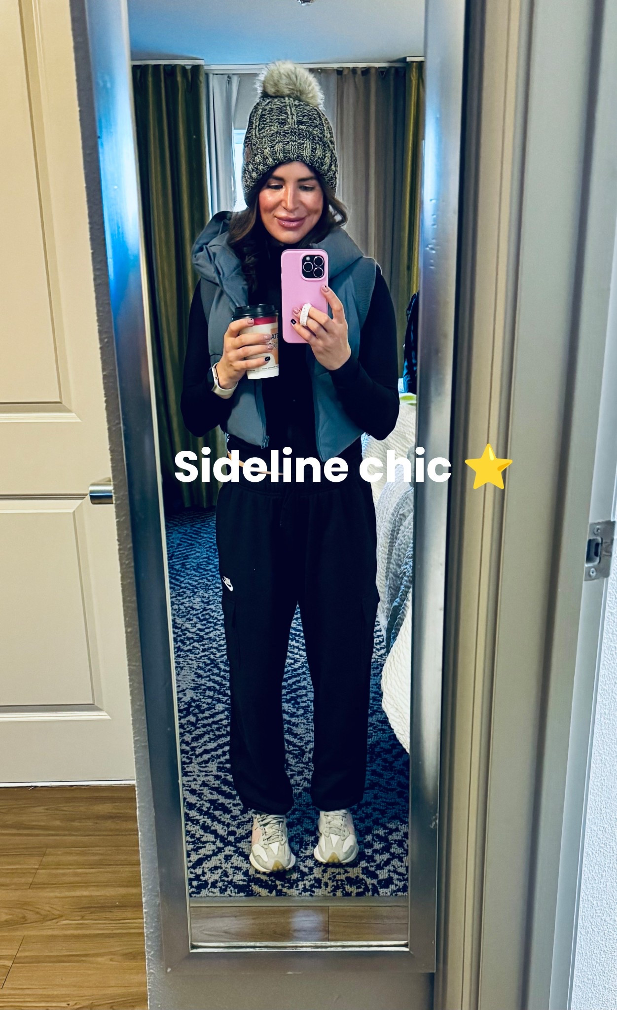 Soccer mom but make it sporty + cute 🖤⚽️
Alo Puffer vest, cozy beanie, Nike oversized sweats, and comfy new balance sneakers for those freezing but still cute game mornings.

#LTKmomlife #LTKootd #LTKActive