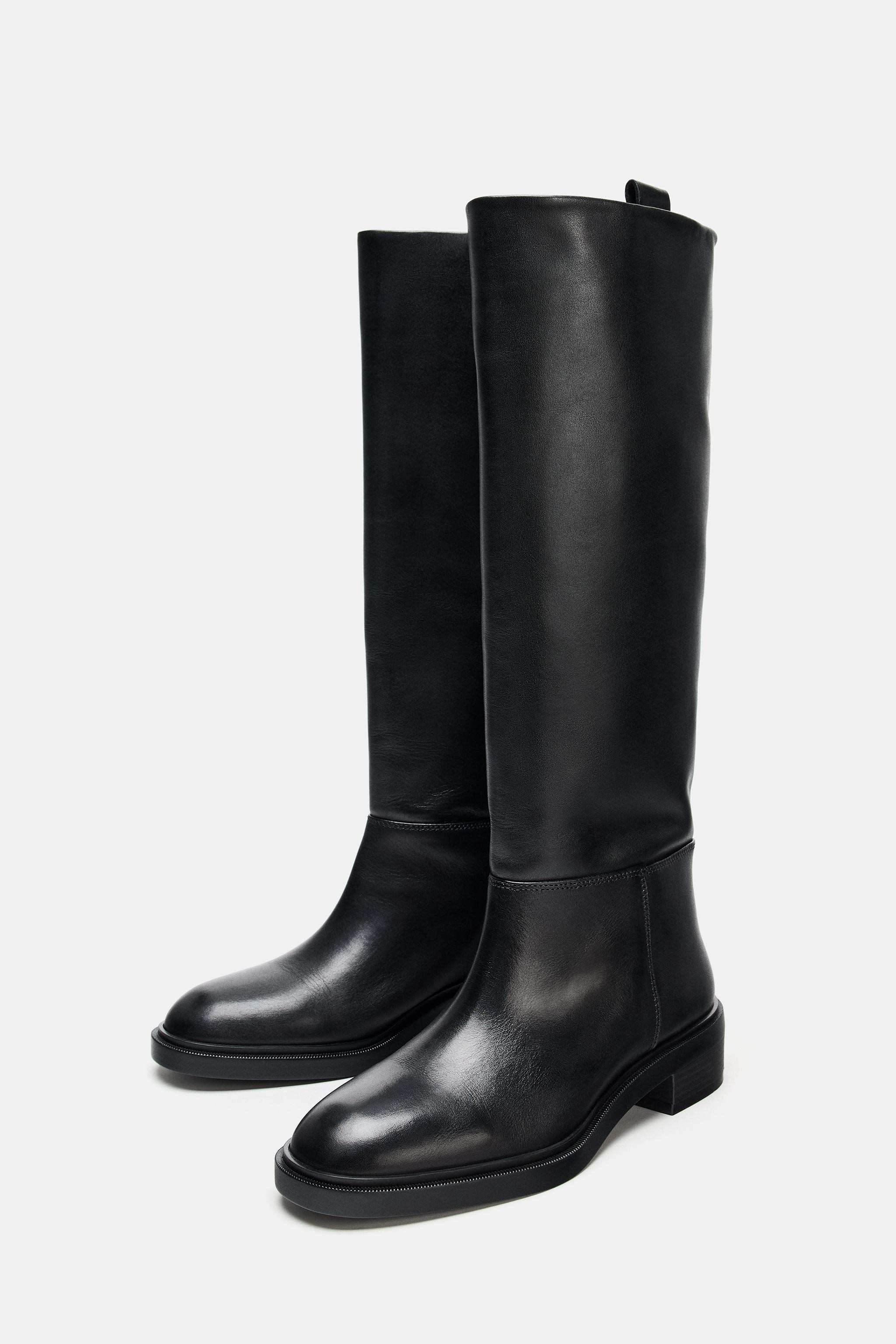 LEATHER RIDING BOOT | Zara UK