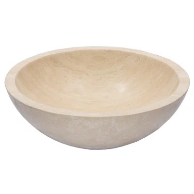 Travertine Bowl Circular Vessel Bathroom Sink | Wayfair North America
