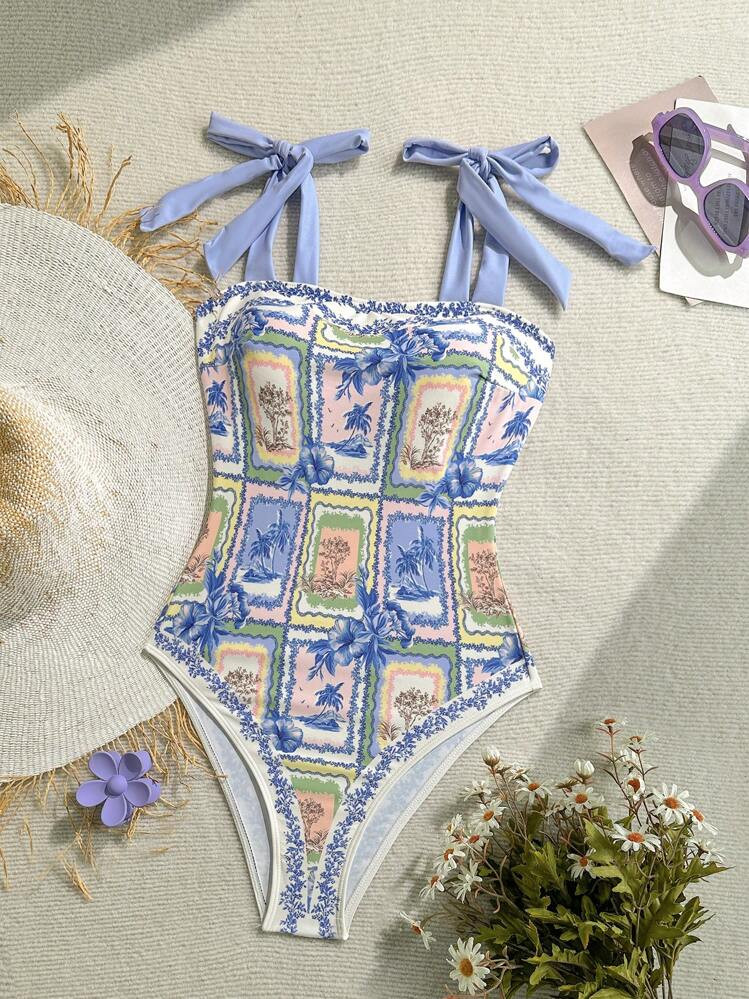 Soleia Holiday Outfits Summer Outfits Vacation Outfits Woman Summer Outfits For Women Bathing Suits For Women Rave Outfits Festival Beach Outfits For Woman Pool Party Outfit Island Vacation Outfits 1pc Women Floral Print One-Piece Swimsuit For Vacation & Beach | SHEIN