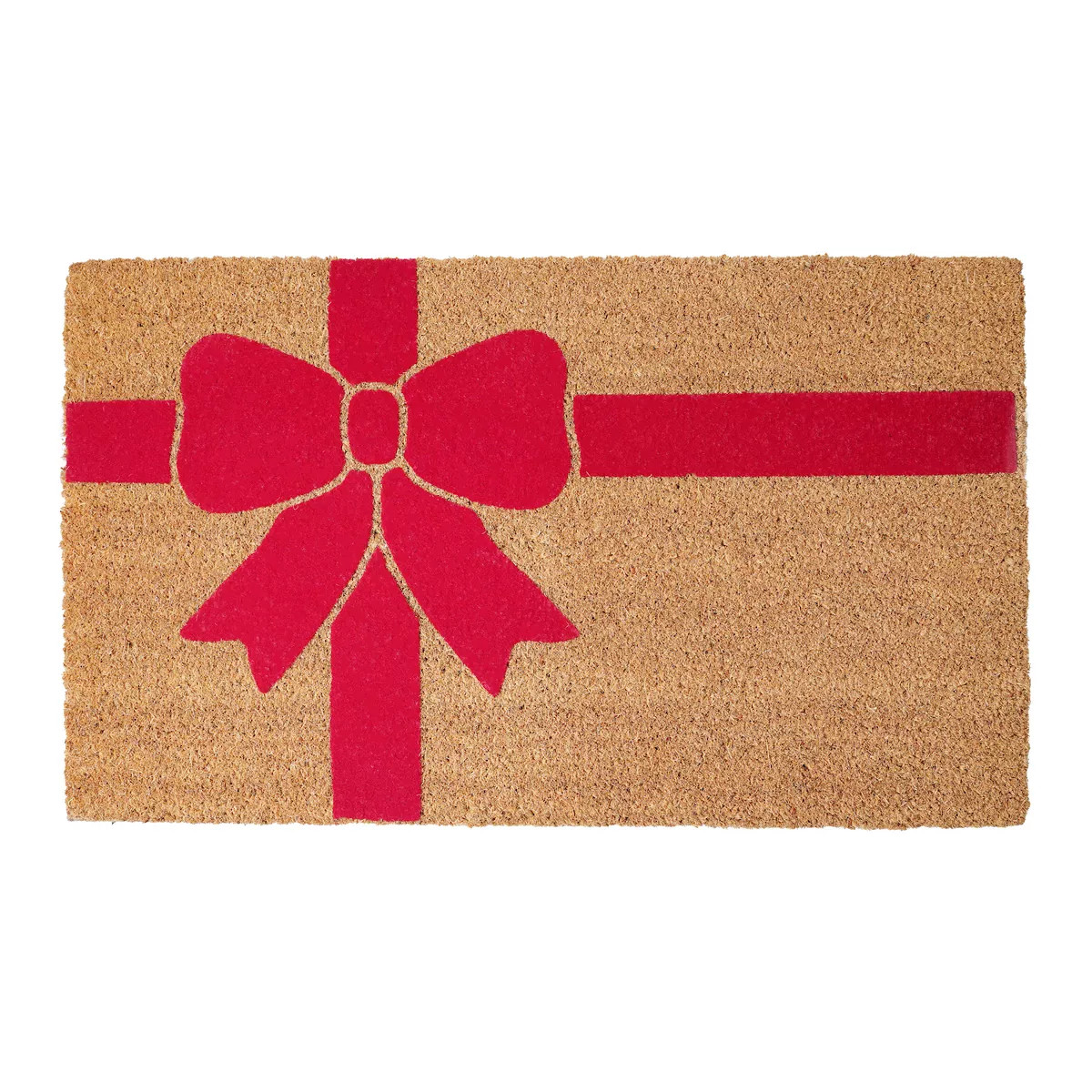 St. Nicholas Square® Ribbon Wrap Print Holiday Coir Doormat | Kohl's