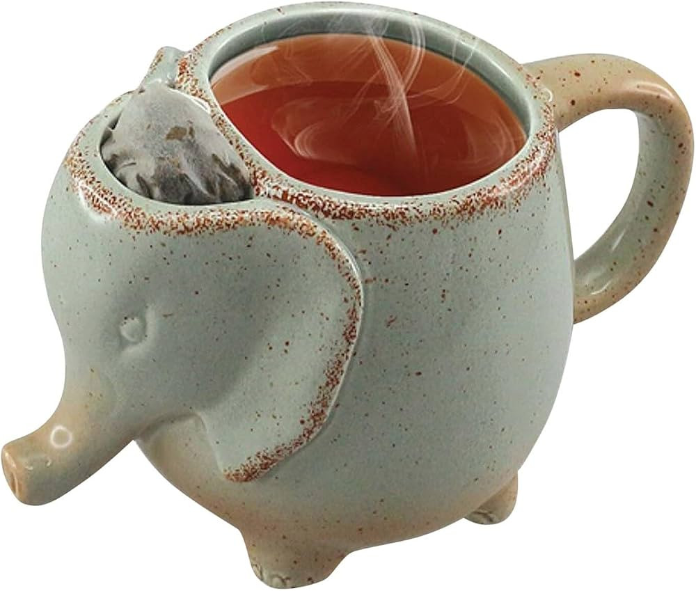 Ceramic 15oz Elephant Tea Mug Green | Amazon (US)