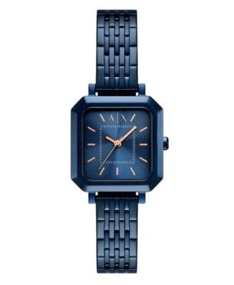 Women's Quartz Three-Hand Blue Stainless Steel Watch, 27mm | Macy's