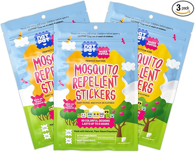 NATPAT Buzz Patch Mosquito Patch Stickers for Kids (3 pack, 180 stickers) - The Original All Natu... | Amazon (US)
