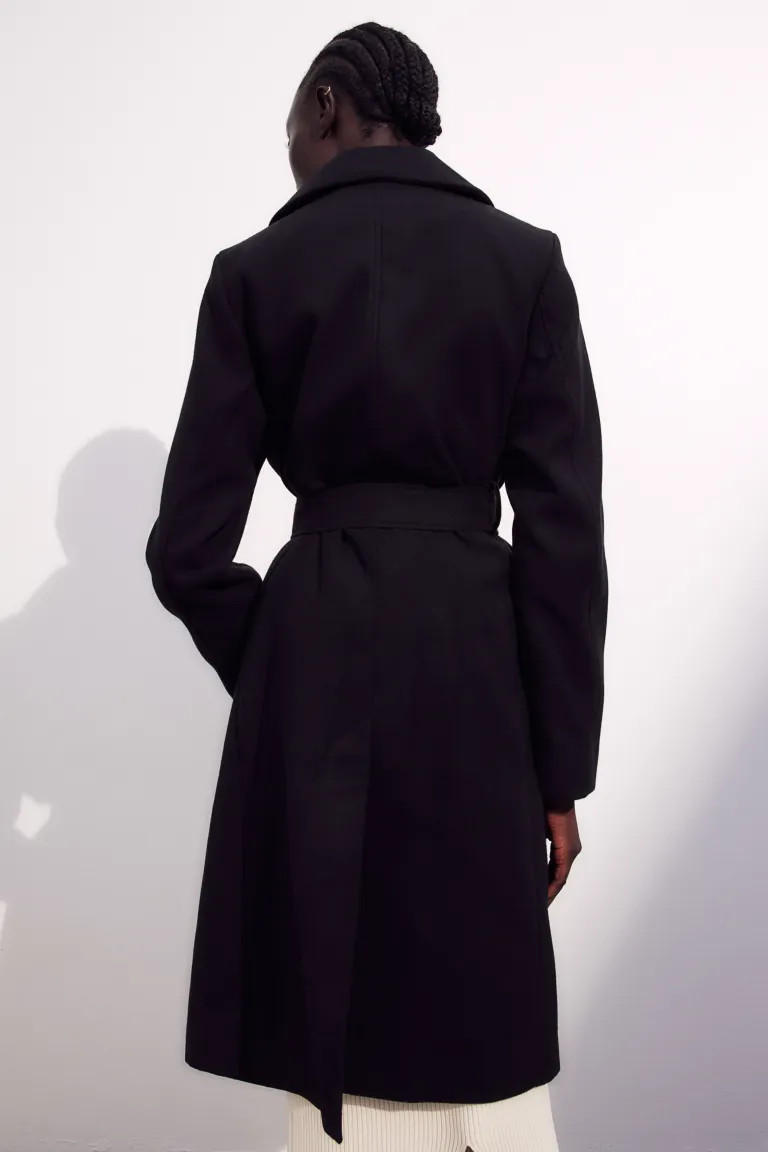 Tie Belt Coat - Black - Ladies | H&M US | H&M (US + CA)