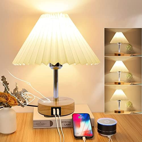 Upgraded Touch Control Table Lamp - 3 Way Dimmable Bedside Lamps Nightstand with Dual USB Ports, Woo | Amazon (US)