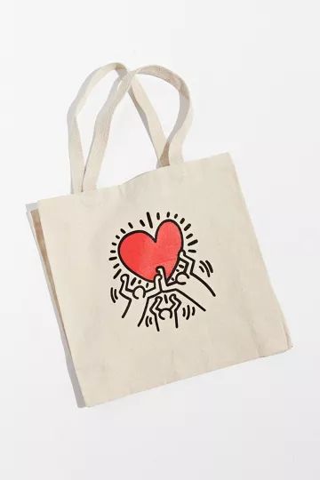 Keith Haring Holding Heart Tote Bag | Urban Outfitters (US and RoW)