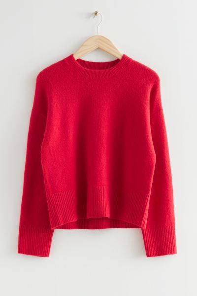 Relaxed Fit Knitted Jumper - Red - Ladies | H&M GB | H&M (UK, MY, IN, SG, PH, TW, HK)