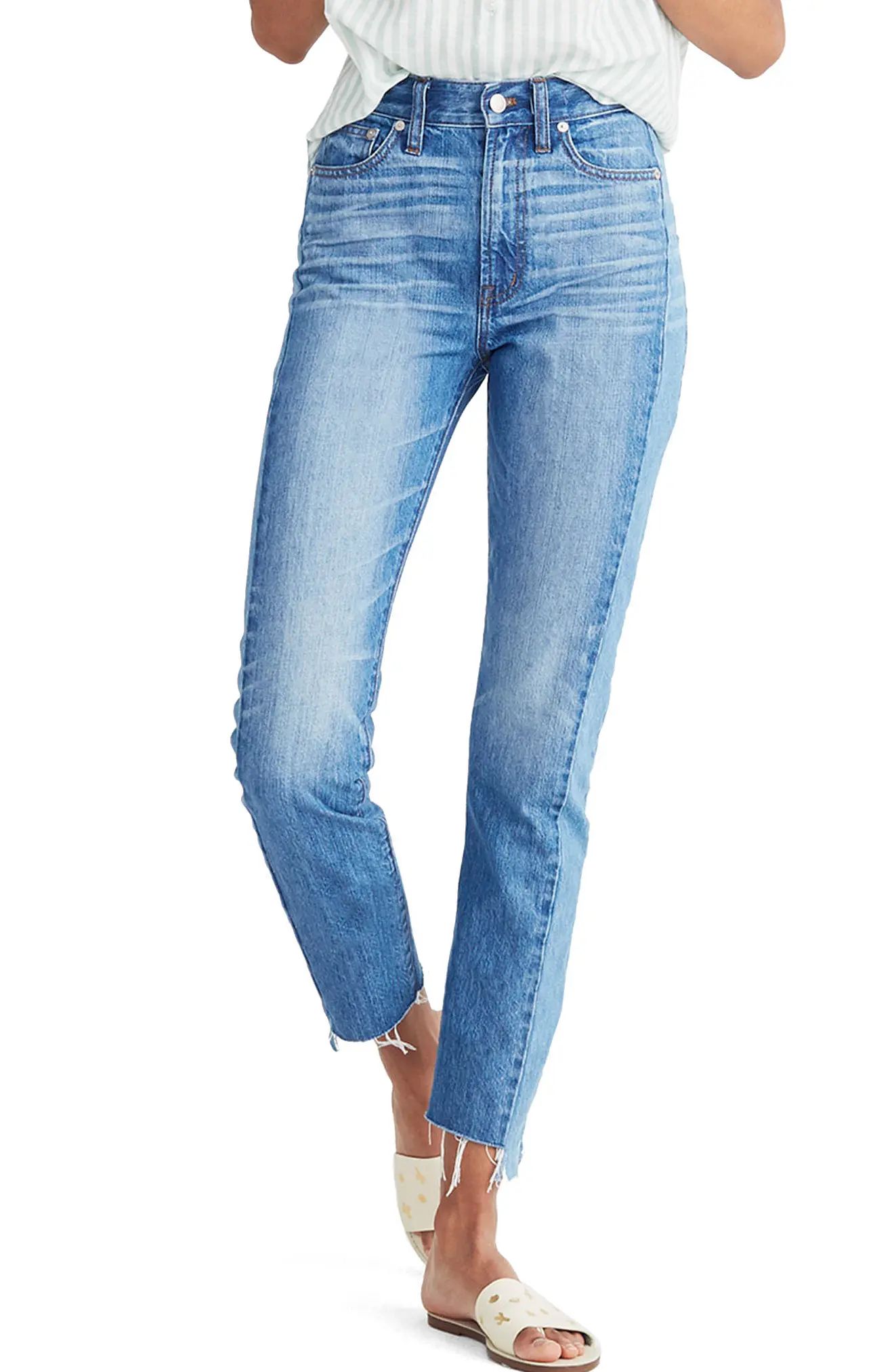 Women's Madewell Perfect Summer High Waist Pieced Jeans | Nordstrom