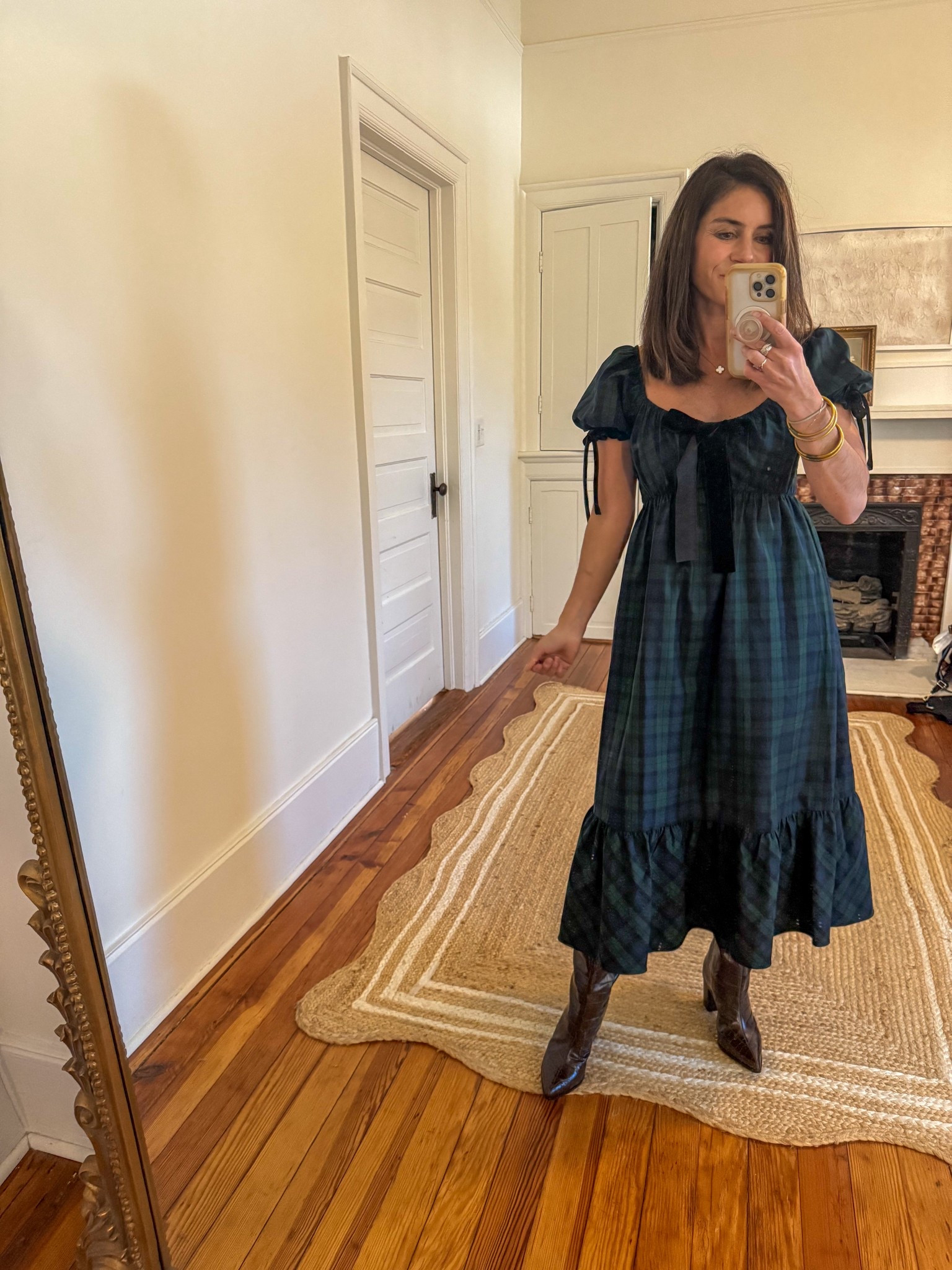 Tartan, plaid, holiday dress
Use code yourock for boots 

#LTKgrwm #LTKSeasonal #LTKHoliday