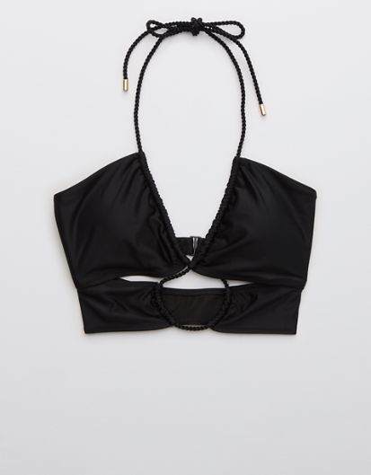 Aerie Cut Out Halter Bandeau Bikini Top | American Eagle Outfitters (US & CA)
