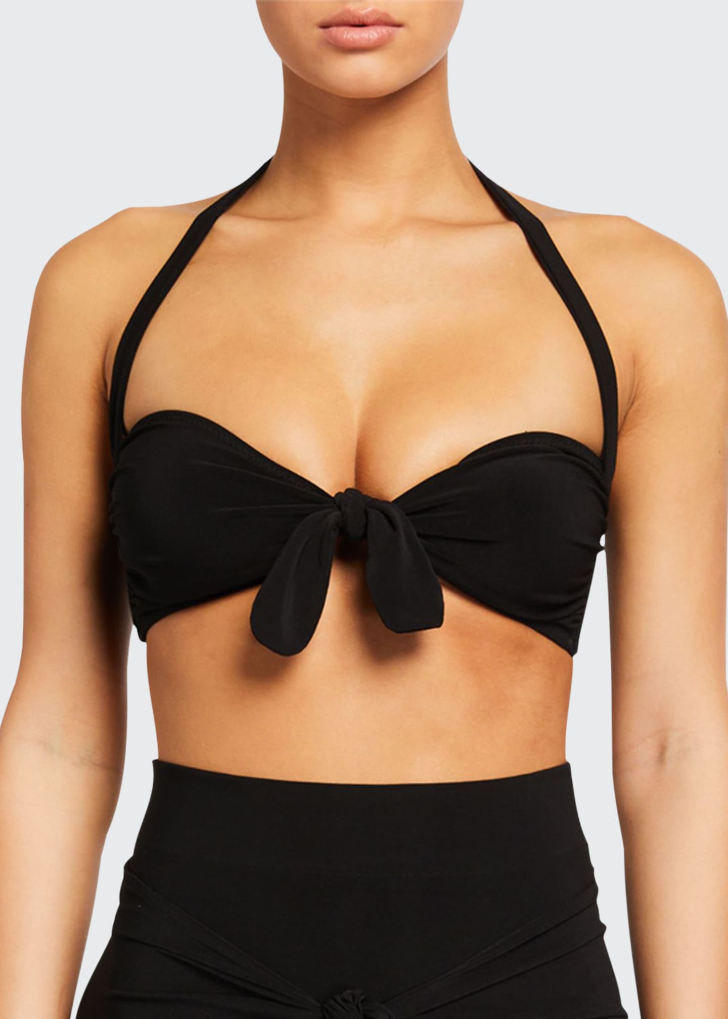 Norma Kamali Tie-Front Bra Bikini Top | Bergdorf Goodman