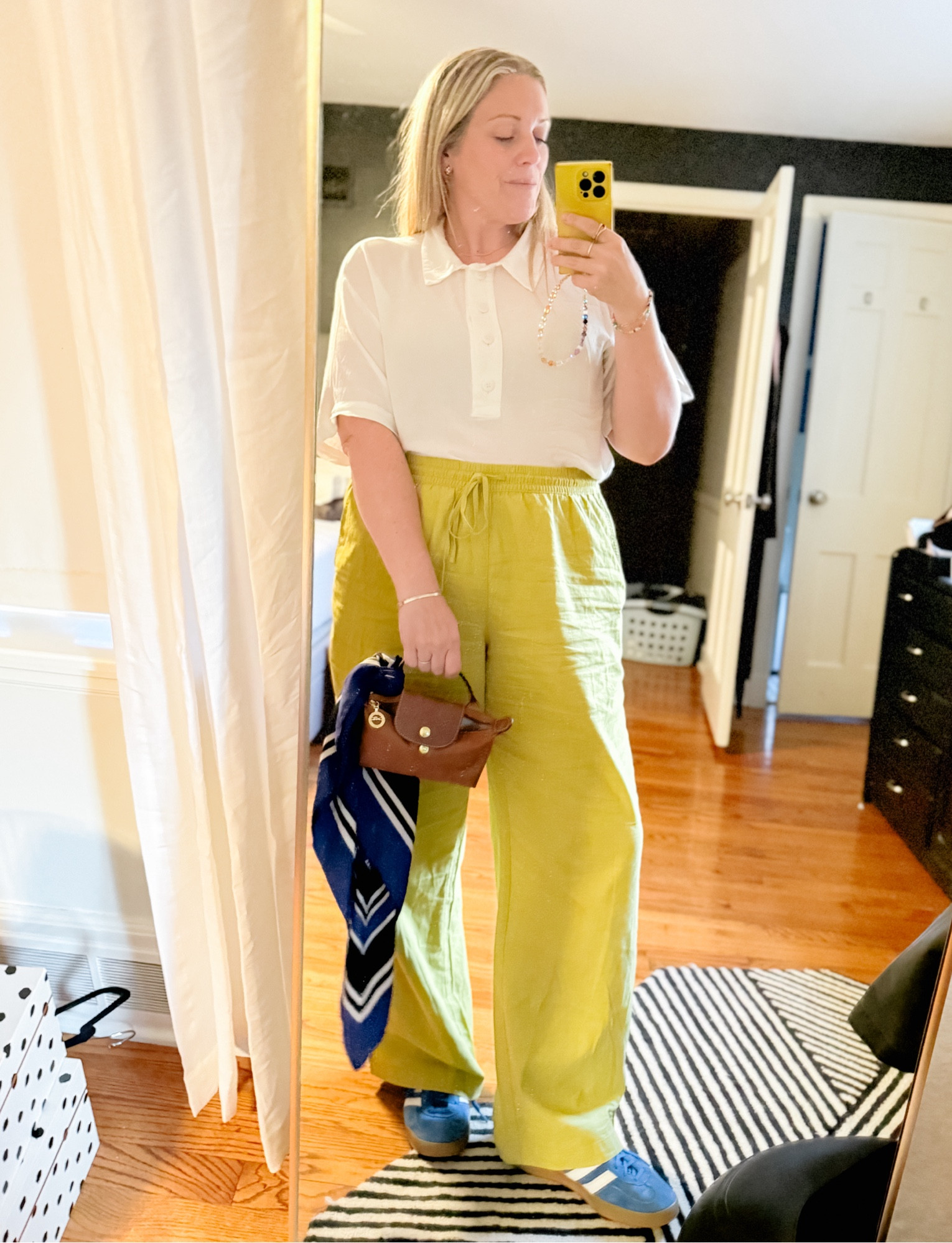 Summer work outfit saved by linen pants and the lightest blouse (semi-sheer) possible. 

#LTKMidsize #LTKOver40 #LTKFindsUnder50