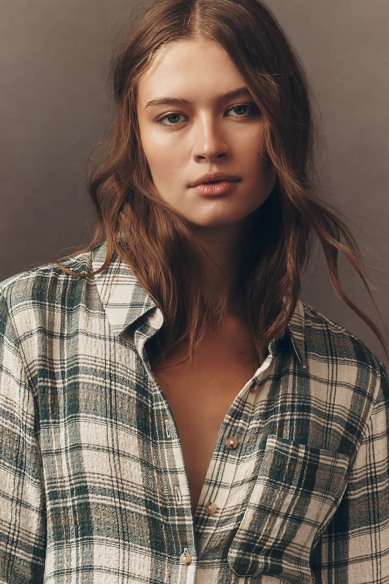 The Tabby Patterned Buttondown Shirt by Pilcro | Anthropologie (US)
