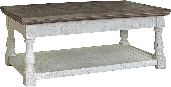 Signature Design by Ashley Havalance Farmhouse Lift Top Coffee Table with Fixed Shelf and 2 Hidde... | Amazon (US)