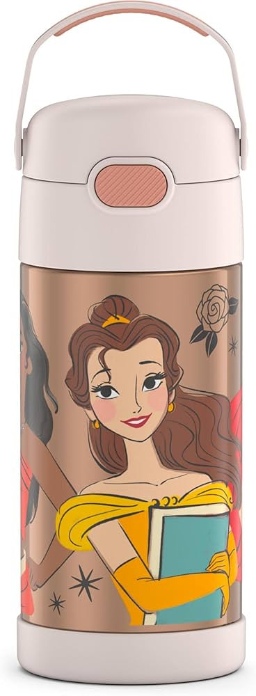 THERMOS FUNTAINER 12 Ounce Stainless Steel Vacuum Insulated Kids Straw Bottle, Princess | Amazon (US)