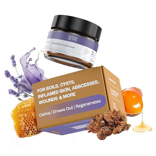 MyMagicHealer Universal Flare Care | Drawing Salve for HS, Boils, Cysts, Hemorrhoids, Pilonidal Cyst, Abscess | Anti-Chafing, Wound Care, Relief for Itching Skin w/Propolis & Egg Yolk Extract 1 oz | Amazon (US)