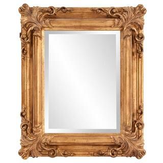 Medium Rectangle Antique Gold Antiqued Beveled Glass Gothic Mirror (23 in. H x 19 in. W) | The Home Depot