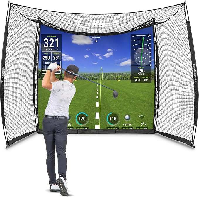GoSports Range Cage 10 ft x 8 ft Golf Practice Hitting Net with Impact Screen – Choose Printed ... | Amazon (US)