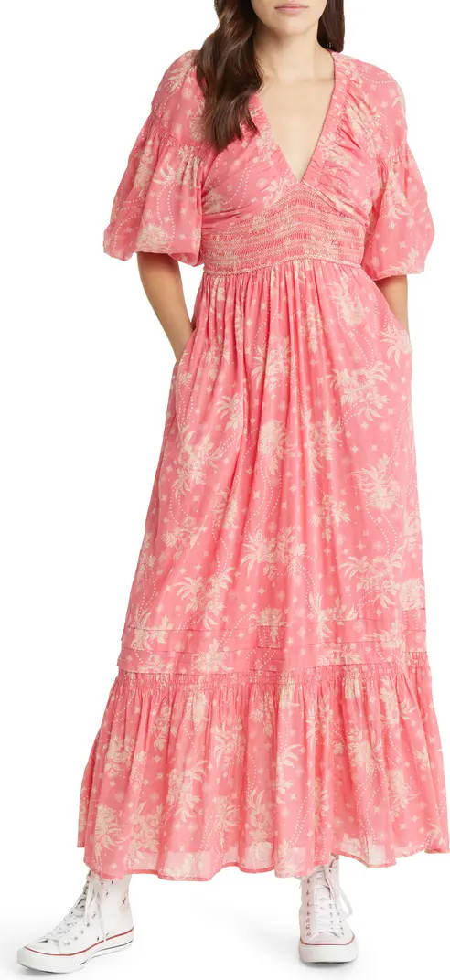 Golden Hour Smocked Bodice Cotton Maxi Dress | Nordstrom