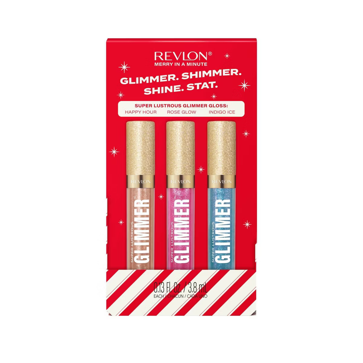 Revlon Super Lustrous Glimmer Gloss – Lip Gloss Gift Set - Indigo Ice, Happy Hour, Rose Glow - ... | Target