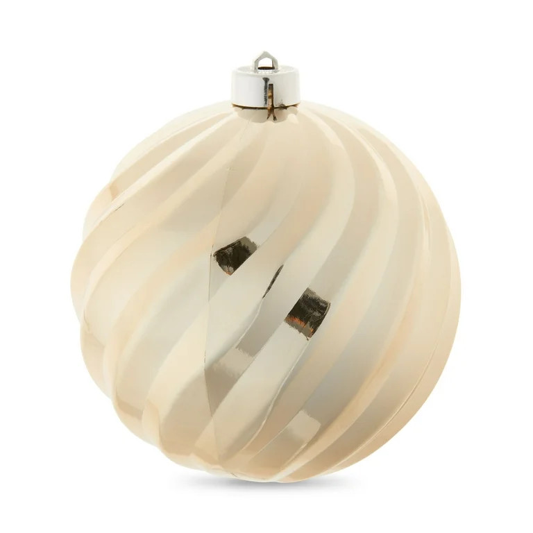 Shiny Champagne Swirls 150mm Jumbo Shatterproof Christmas Ornament, by Holiday Time | Walmart (US)