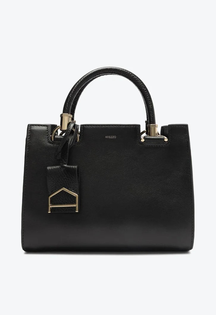 Bolsa Tote Preta Arezzo Couro Abbraccio | ZZ Mall (BR)