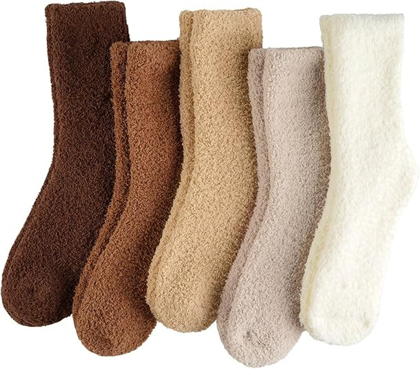 Fuzzy Socks for Women Gifts, Fluffy Cozy Plush Soft Slipper Socks for Fall Winter Christmas Warm ... | Amazon (US)