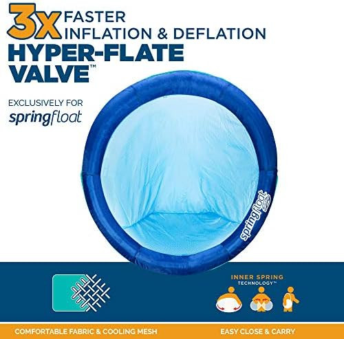 SwimWays Spring Float Papasan Pool Lounge Chair with Hyper-Flate Valve, Blue | Amazon (US)