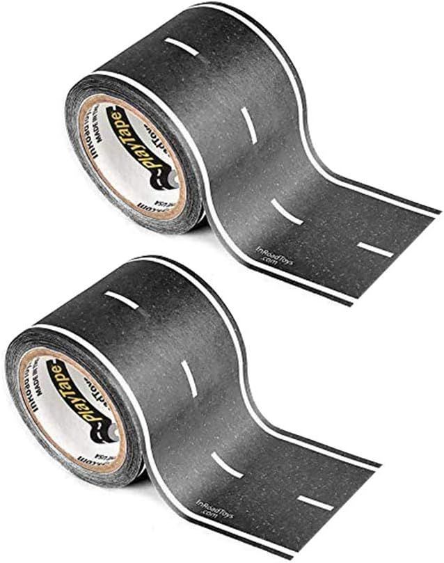 PlayTape Black Road - 2 Pack of Road Car Tape Great for Kids, Sticker Roll for Cars Track and Tra... | Amazon (US)