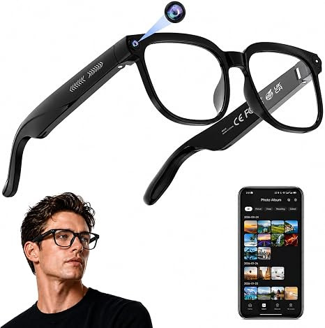 AI Smart Glasses with Camera, 4K HD Video & Photo Capture, Real-Time Translation, Recording Glass... | Amazon (US)