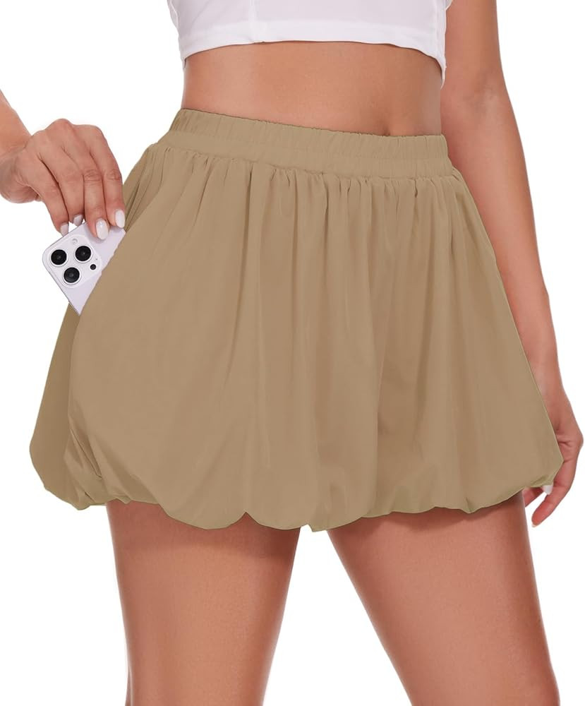 Womens Bubble Shorts Casual Summer Loose Fit Workout Athletic Skorts Wide Leg Balloon Comfy Loung... | Amazon (US)