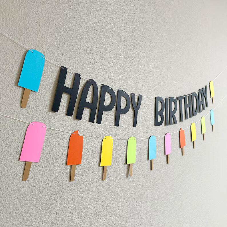 Popsicle Themed Birthday Banner, Summertime Birthday Banner, Summer Birthday Banner, Summer Birth... | Etsy (US)