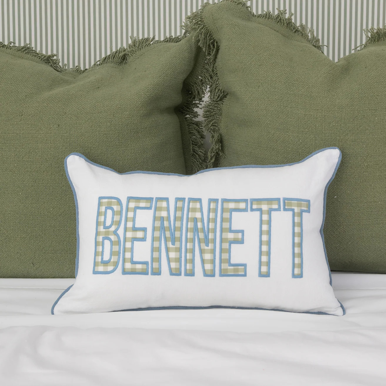 Copenhagen Blue x Sage Gingham | Rooney Embroidery