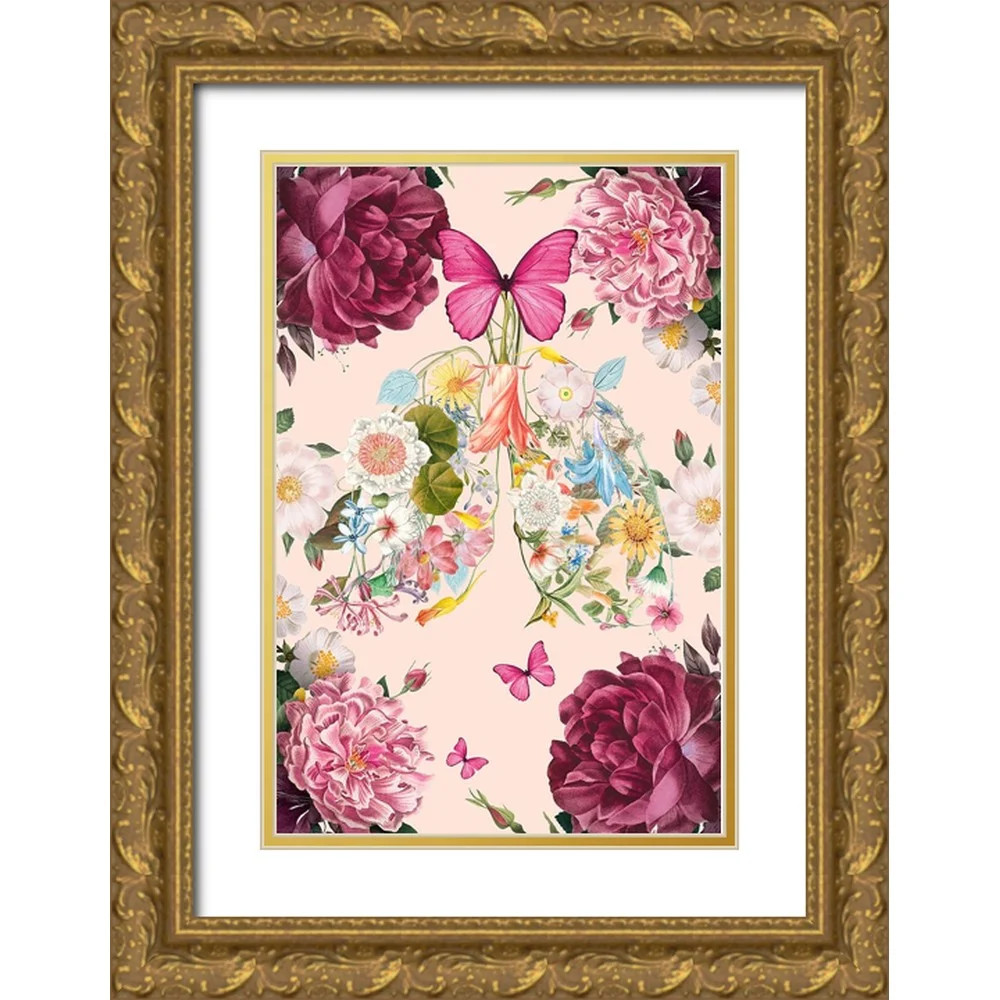 The Font Diva 23x32 Gold Ornate Wood Framed with Double Matting Museum Art Print Titled - Breathe... | Walmart (US)