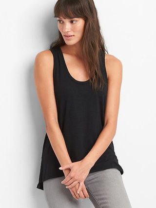 Gap Womens Softspun Scoopneck Tank True Black Size L Tall | Gap US